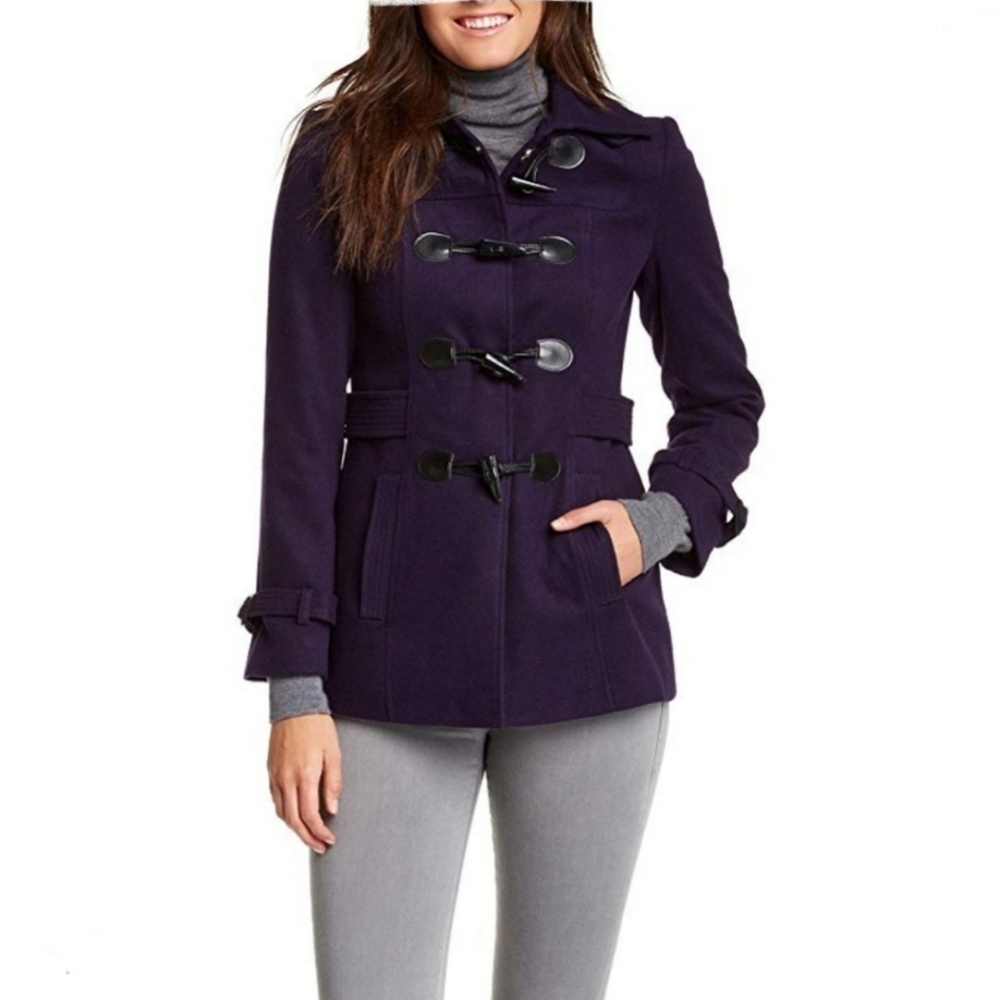 GUC Tulle Anthropologie Purple Toggle Pea Coat